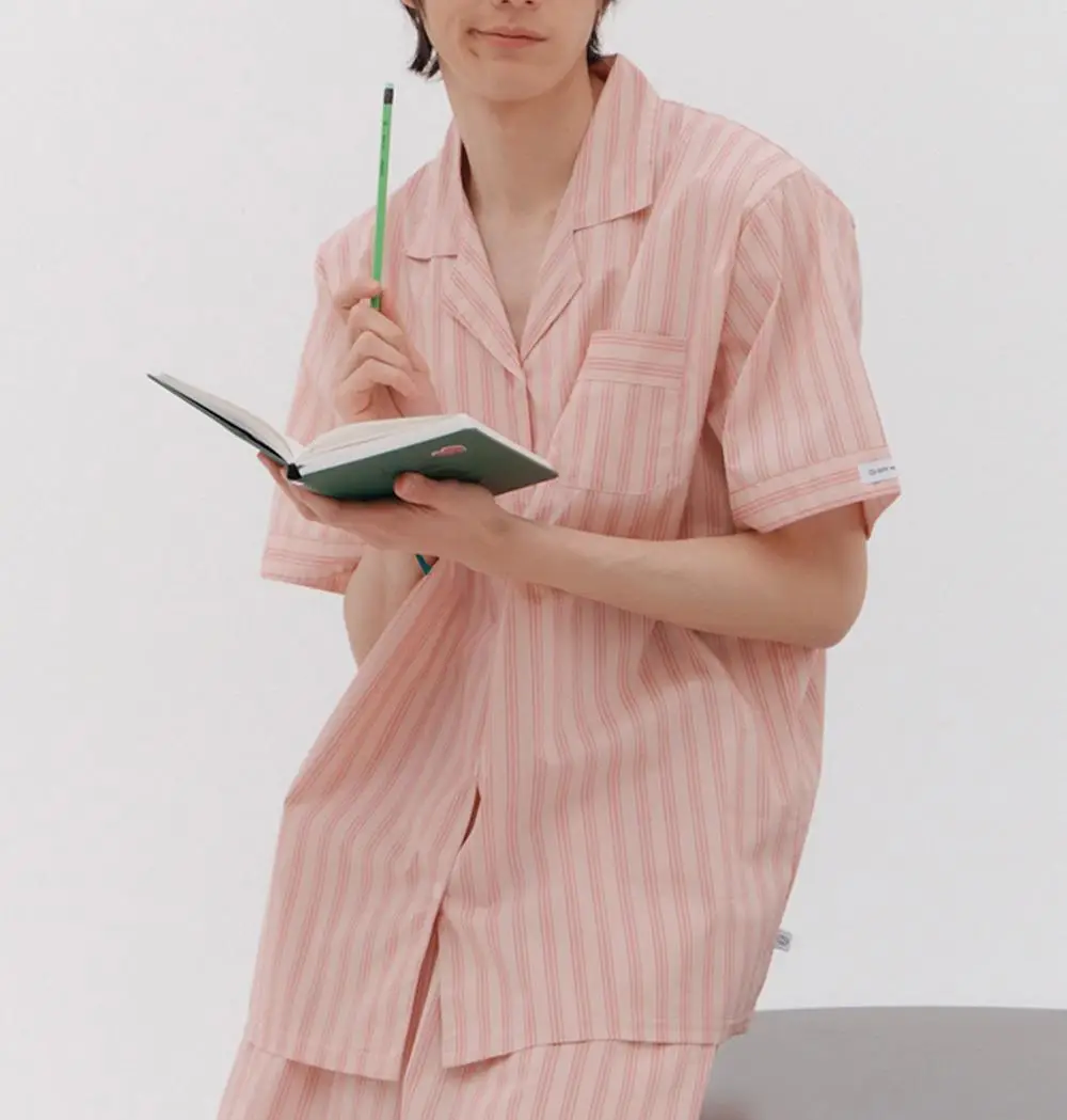 [곽민경 PICK] 오프아워 타이드리듬 글로시피치 반팔 잠옷 세트 (M / L / XL) 상세페이지 16